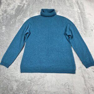 Charter Club Sweater Womens XL Teal 100% Cashmere Turtleneck Soft Luxury